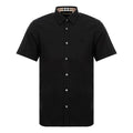 Burberry SS21 Knight Embroidered Short Sleeve Shirt For Men Black 80030791