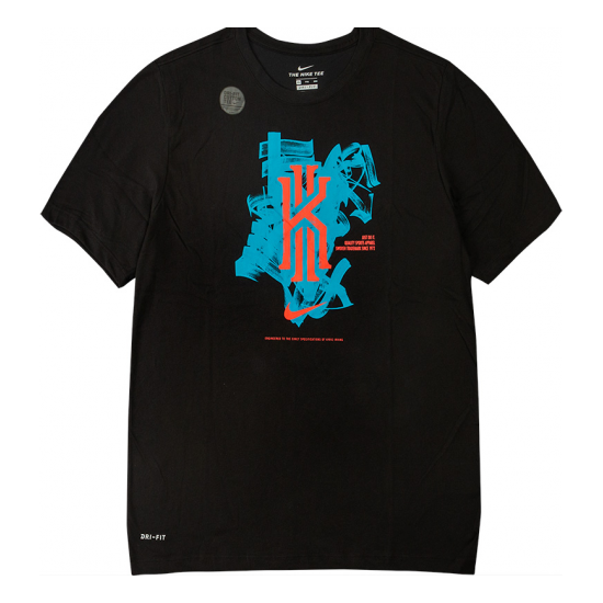 Nike DRI-FIT Kyrie Kyrie Irving Basketball Short Sleeve 'Black Blue' BQ3604-011