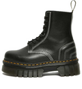 (WMNS) Dr. Martens Audrick 8-eye White Stitch Leather Platform Boots 'Black' 27810001