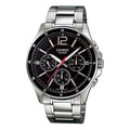 CASIO Waterproof Stainless Steel Strap Quartz Mens Black Analog MTP-1374D-1A