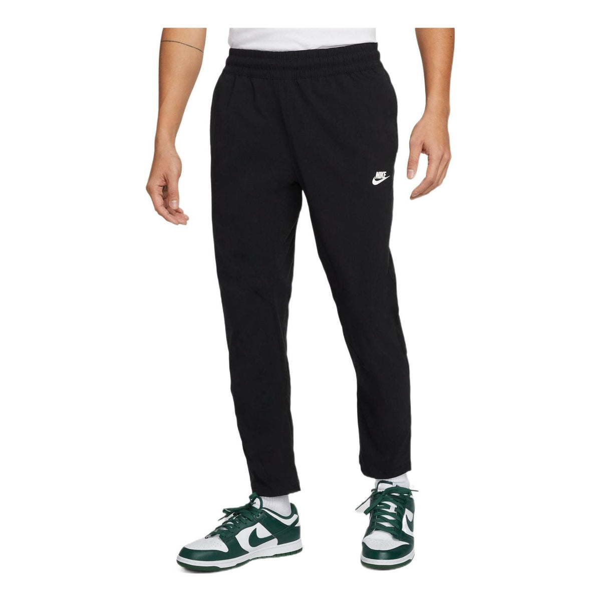 Men's Nike Woven Solid Color Small Label Lacing Casual Sports Pants/Trousers/Joggers Black DN4447-010