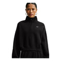 (WMNS) Nike Studio Fleece Medium Weight Oversized 1/4-Zip Cropped Top 'Total Black Sail' IM8501-001