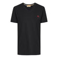 Men's Burberry V neck Cozy Solid Color Short Sleeve Black 80038321