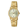 CASIO Waterproof Stainless Steel Strap Gold Analog LTP-V002G-9B3