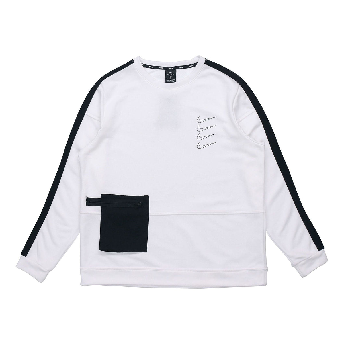 Nike Dri-Fit Men'S Fleece Training Top 'White/Black' DB4210-100