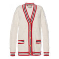 (WMNS) Gucci Sylvie Web Knit Cardigan 'Ivory/Red' 574182-XKARR-9376