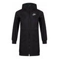 (GS) Nike Logo Printing Fleece Hooded Mid-Length Sports Girls Black Jacket BV3058-010