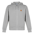Men's KENZO FW20 Small Tiger Head Pattern Cotton Hooded Zipper Sports Light Grey FA65BL7214MD-94