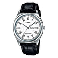 CASIO Waterproof Quartz White DialBlack Strap Mens WhiteBlack Analog MTP-V006L-7B