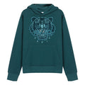 Men's KENZO Tiger Head Embroidered Cotton hooded Long Sleeves Sports Green FA65SW3104XJ-73