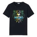 KENZO Multi-Color Tiger Head Printing Casual Short Sleeve Black FA5-2TS826-4YH-99