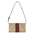 (WMNS) Gucci Small Pouch with Strap and Web 'Sand Dark Brown' A002KM-FAF8R-8547