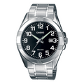 Men's CASIO Quartz Watch Stainless Steel Strap 50m Waterproof Black Dial Analog Mens MTP-1308D-1B
