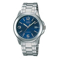 CASIO Waterproof Stainless Steel Strap Quartz Mens SilverBlue Analog MTP-1215A-2A