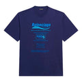 Men's Balenciaga FW21 Dry Cleaning Alphabet Printing Retro Knit Short Sleeve Navy Blue 651795TKVF83866