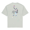 Men's Air Jordan Back Character Alphabet Printing Casual Round Neck Short Sleeve Water Blue T-Shirt DM1445-017