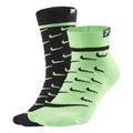 Nike Unisex Logo Socks 2 Packs Black/Green CK5607-902