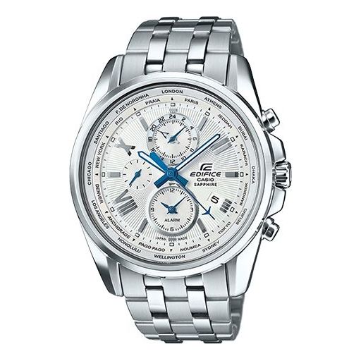 CASIO Quartz Waterproof EDIFICE Stainless Steel Strap White Dial Mens White Analog EFB-301JD-7A