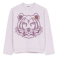 KENZO SS21 Cartoon Printing Tiger Head Long Sleeves Purple FB52SW8274MY-66