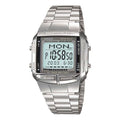 CASIO Men' s Data Bank Dial Stainless Steel Band Quartz Waterproof Mens Silver Digital DB-360-1A