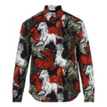 Men's KENZO FW20 Pattern Shirt Jacket Black Green FA65CH5059PF-17