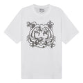 Men's KENZO SS21 Tiger Head Pattern Round Neck Short Sleeve White FB55TS0844SB-01B