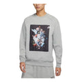 Men's Nike AF-1 Pattern Splicing Fleece Knit Round Neck Pullover Gray DD6516-063