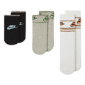 Nike Contrasting Colors Logo Sports Mid Calf Socks 3 Pairs White / Gray / Black DA2601-902
