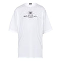 Men's Balenciaga Logo Printing Round Neck Short Sleeve White 556150TYK239000