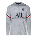 Men's Nike Splash Ink Half Zipper Training Alphabet Stand Collar Long Sleeves Paris Saint-Germain Light Blue T-Shirt DH7685-013