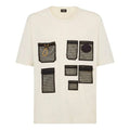 Men's FENDI FW21 Mesh Pocket Cotton Short Sleeve White T-Shirt FY0936AGAIF0AU5