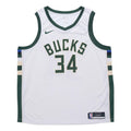 Nike NBA SW Fan Edition 20-21 Season Milwaukee Bucks Alphabet 34 Jersey 'White' CW3599-103