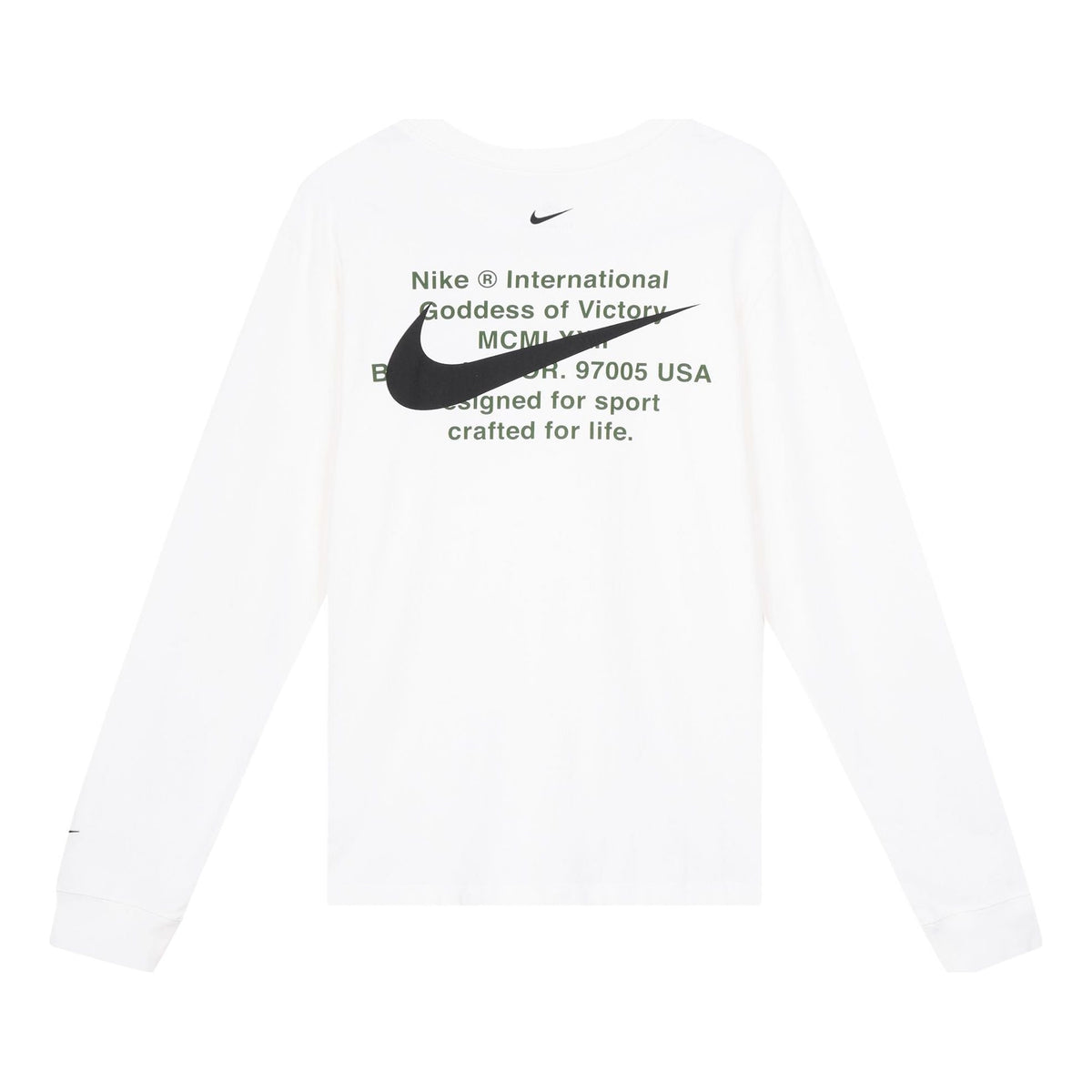 Nike MENS Swoosh Casual Sports Double-Hook Crew-neck Long Sleeve White DB6156-100