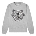 Men's KENZO Pearl Tiger Head Embroidered Pattern Cotton Round Neck Long Sleeves Gray FA65SW1114XV-94