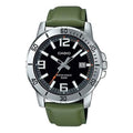 CASIO Leather Band Waterproof Business Style Men Mens Green Analog MTP-VD01L-3BV
