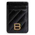(WMNS) Balenciaga Crush Magnet Card Holder Quilted 'Black' 782132210J11000