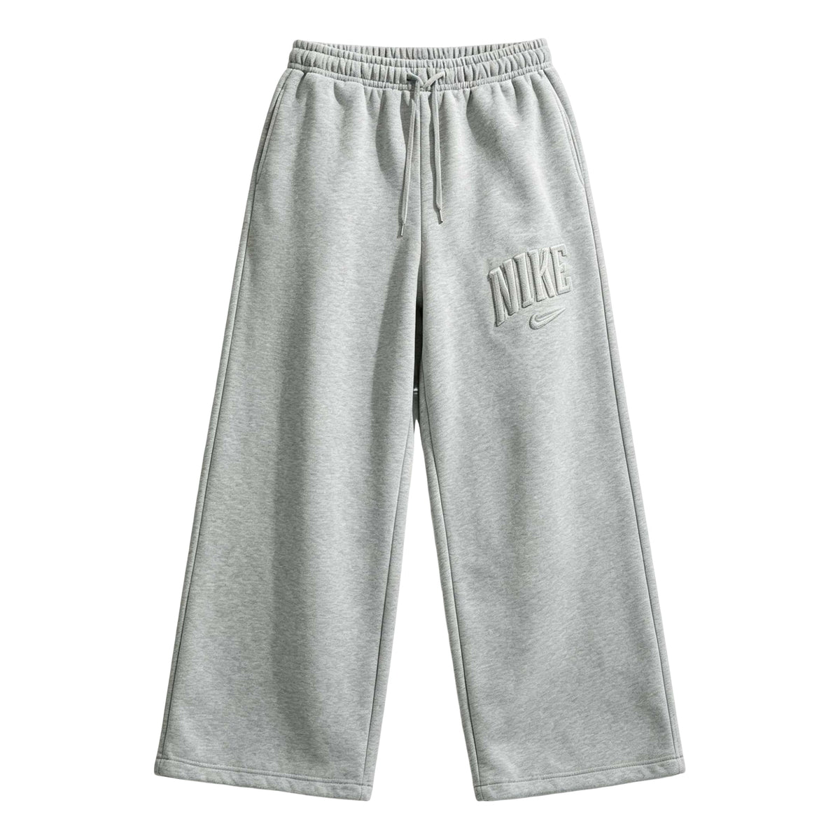 (WMNS) Nike Studio Fleece Medium Mid-Rise Wide-Leg Pants 'Dark Grey Heather' IU1156-063