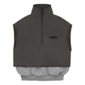 Fear of God Essentials SS24 Nylon Fleece Mockneck Vest 'Dark Heather Oatmeal Ink' 202SP244293F
