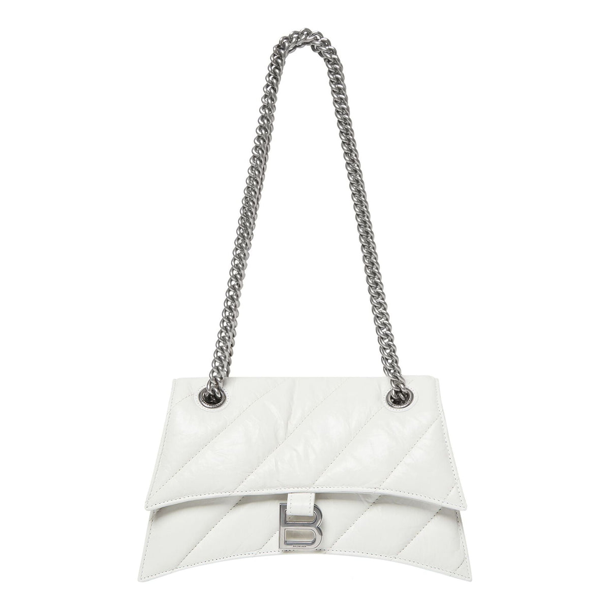 (WMNS) Balenciaga Crush Small Chain Bag Quilted 'Optic White' 716351210J09001