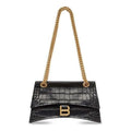 (WMNS) Balenciaga Crush Small Chain Bag Crocodile Embossed 'Black' 716351210IX1000
