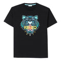 KENZO Offset Printing Tiger Head Pattern Short Sleeve Black T-Shirt FA52TS9594YA-99