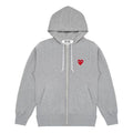 COMME des GARCONS PLAY Zip Hoodie Red Heart Emblem 'Grey' AZ-T168-051-1