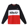 Nike Air Splicing Colorblock Large Logo Fleece Round Neck Black CJ4828-011