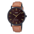 Men's CASIO Dress Series Classic Minimalistic Exquisite Fashion Watch 40mm Waterproof Orange Strap Mens Red Analog MTP-VT01BL-5B