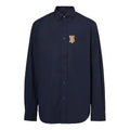 Men's Burberry Monogrom Pattern Elastic Shirt Navy Blue 80367641