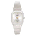CAISO CASIO Pearl White waterproof quartz Watch 23mm Stainless Steel Strap LQ-400D-7AEF