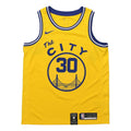 Nike NBA Golden State Warriors Nike Hardwood Classics Curry Swingman Home Jersey Yellow BQ8109-729