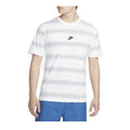 Men's Nike Logo Micro Mark Stripe Round Neck Short Sleeve White T-Shirt DQ1117-100