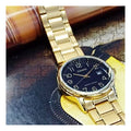 CASIO Quartz Stainless Steel Strap Waterproof Mens Black Analog MTP-V002G-1B