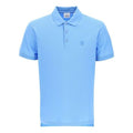 Men's Burberry SS21 Logo Embroidered Short Sleeve Polo Shirt Sky Blue 80393130